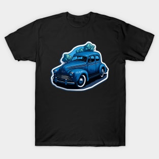 sticker style blue car art T-Shirt